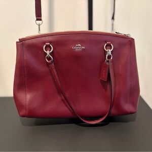 Coach Red Leather Christie Carryall Shoulder Bag